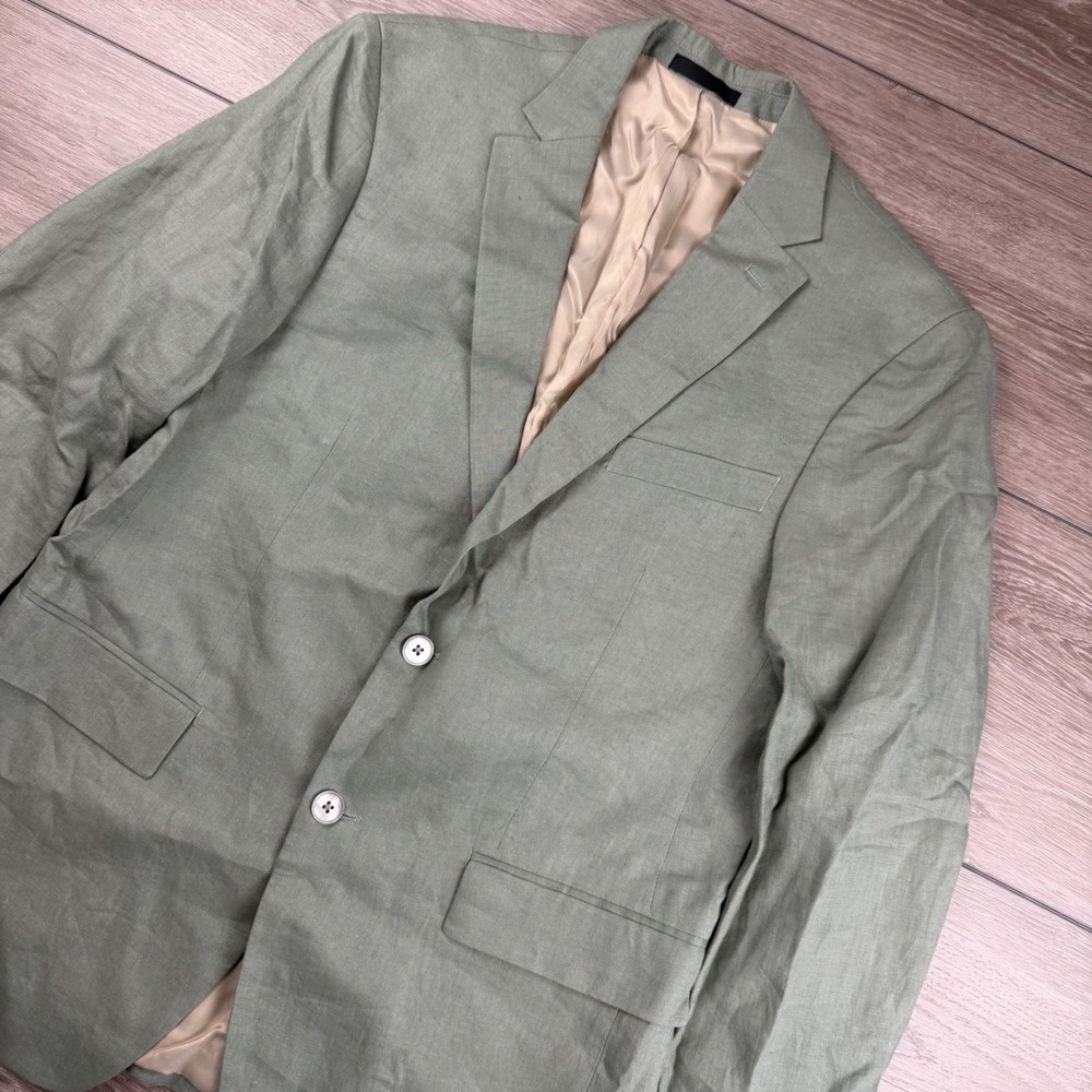 Lauren Ralph Lauren Mens Suit Jacket 100% Linen Sage Green 38R